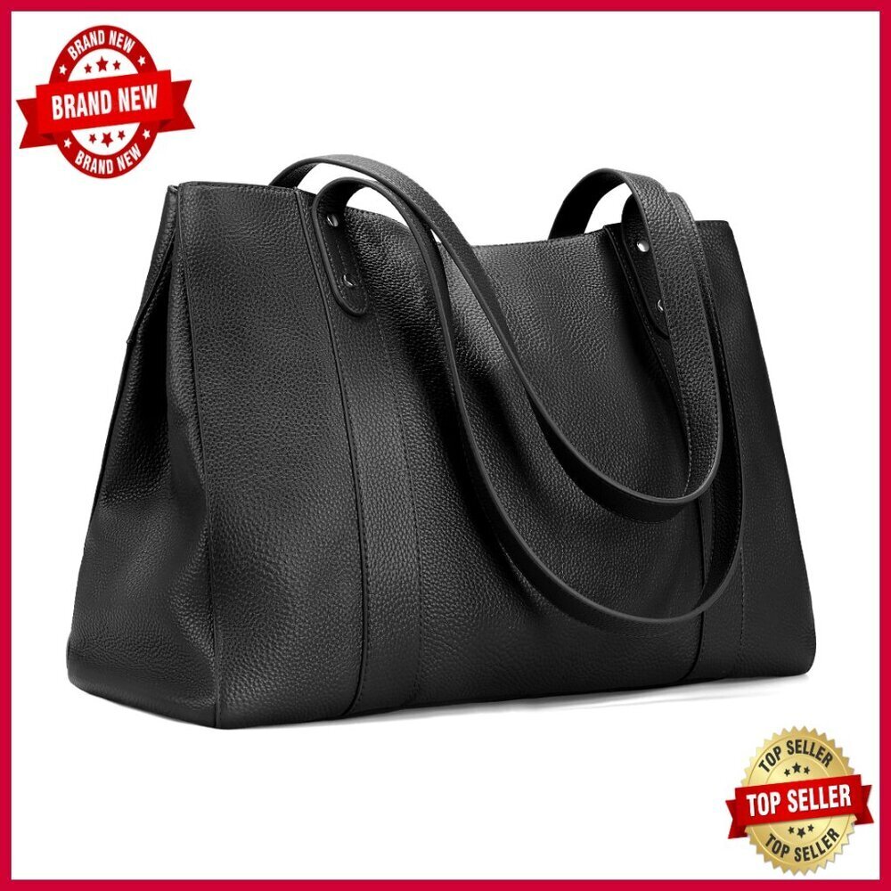 Genuine Leather Laptop Tote Bag for 15 Inch Computers Work Purse